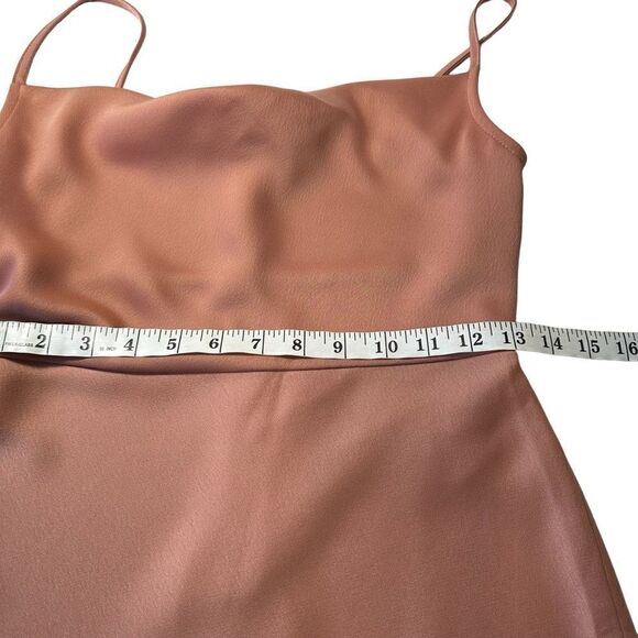 BHLDN Cali Satin Cowl Neck Midi Slip Dress In Sedona, Size 0 - Picture 9 of 10